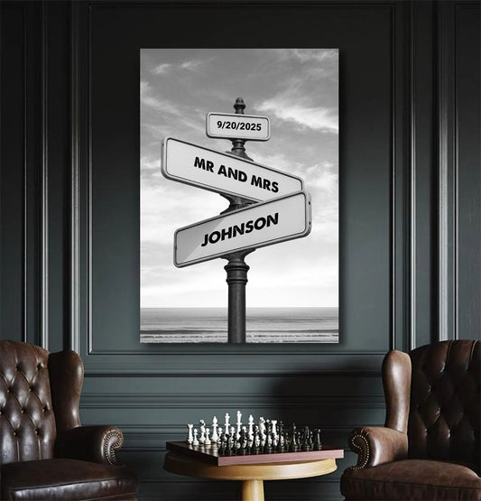 Personalised Names Sign Posts - Canvas